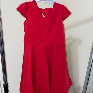 Red Fit & Flare Dress for Girls